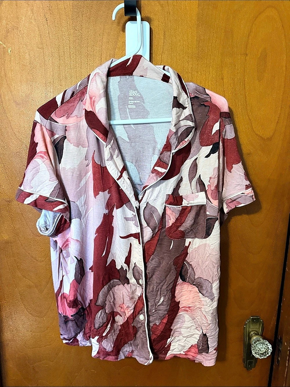 Stars Above Beautifully Soft Short Sleeve Notch Collar Pajama Top Pajama Top